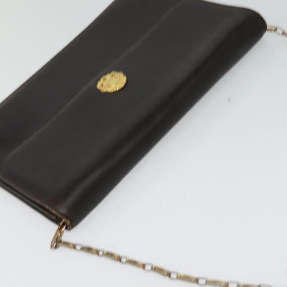 CELINE Chain Shoulder Bag Leather Brown Gold - Picture 6 of 12